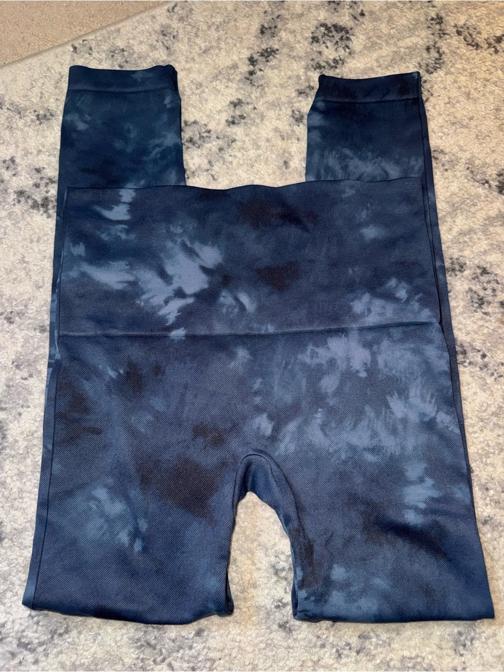 SPANX Navy Tie-Dye Leggings